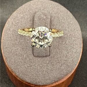 2ct moissanite solitaire with hidden halo